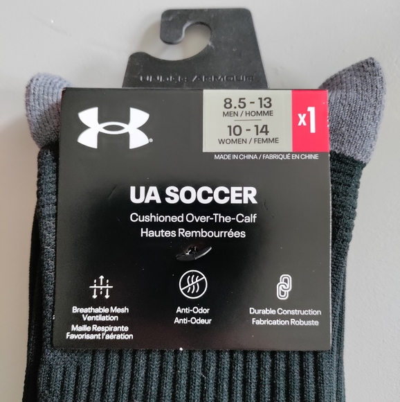 Under Armour UA SOCCER athletic cushioned Over-the-calf OTC knee high sock black - Picture 4 of 10